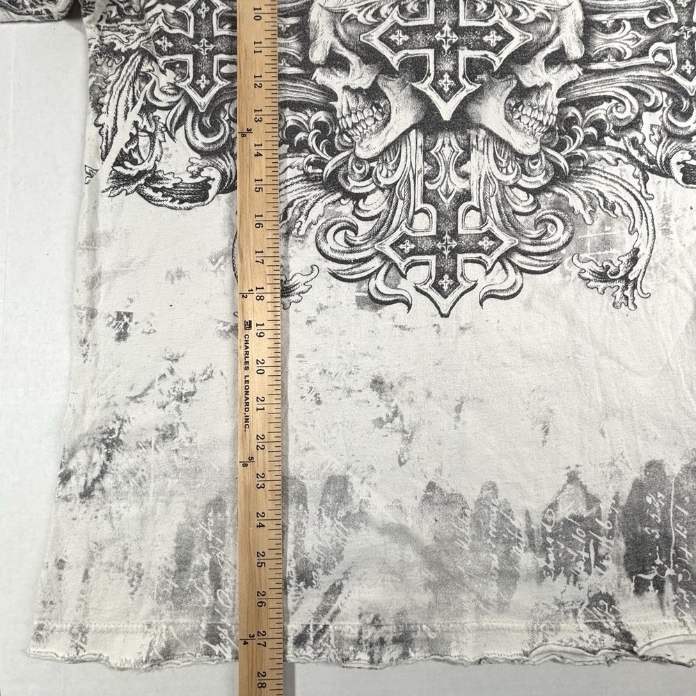Affliction Fleur Cyber Y2K Wings Shirt Large Grunge Mallgoth MMA‎ Fedor Barnett - Picture 5 of 7